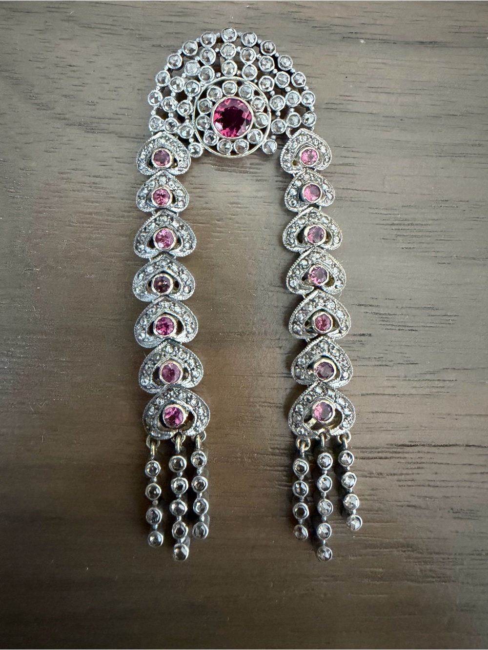Silver with Real Raw Diamonds Indian Style Pendant